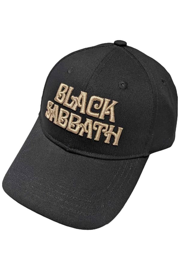 Black Sabbath Baseball Cap Text Band Logo Official Black One Size