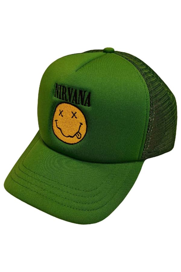 Nirvana Baseball Cap Band Logo Smile Official Green One Size