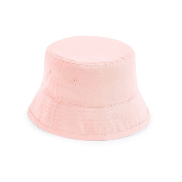 Beechfield Børne/børn økologisk bomuldshue i spand Powder Pink M-L
