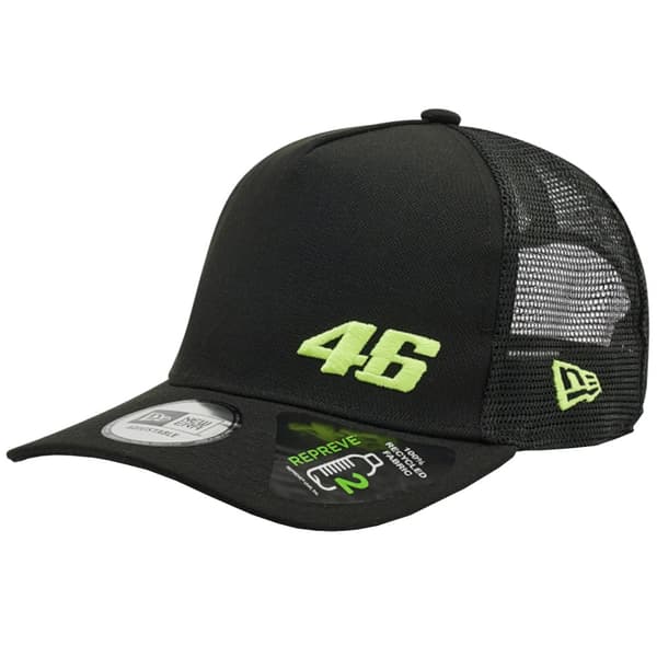 New Era Repreve Flawless A-Frame Trucker VR46 Cap 60221537, basebollkeps, Man, svart, Storlek: OSFM