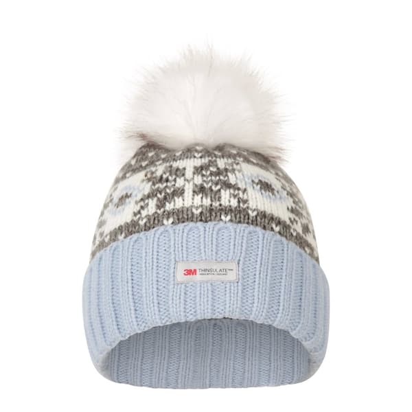 Mountain Warehouse Womens/Ladies Fair Isle Pom Pom Beanie Grey One Size