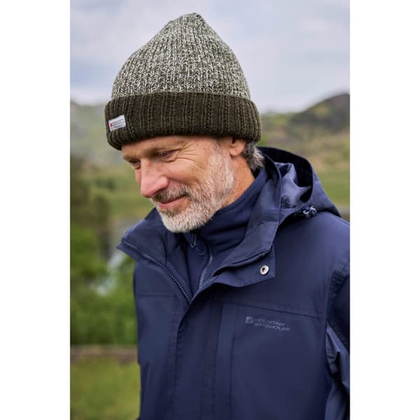 Mountain Warehouse Mens Contrast Knitted Thinsulate Beanie Khaki Green One Size