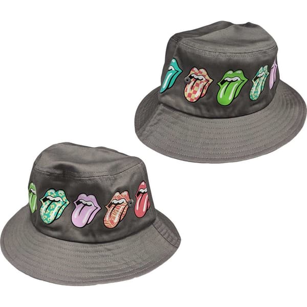 The Rolling Stones Unisex Bucket Hat: Multi-Tongue Pattern (Large/X-Large)
