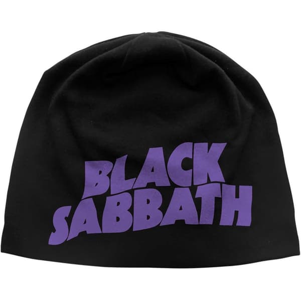 Black Sabbath Unisex Beanie Hat: Purple Logo JD Print