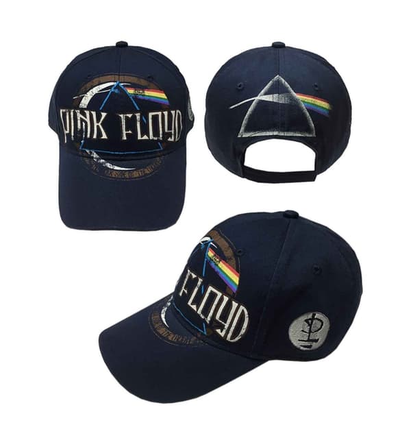 Pink Floyd Baseball Cap Dark Side Of The Moon Album Distressed Navy Strapback One Size