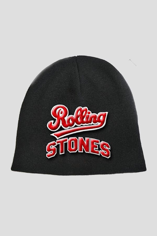 The Rolling Stones Beanie Hat Cap Team band Logo Official black One Size
