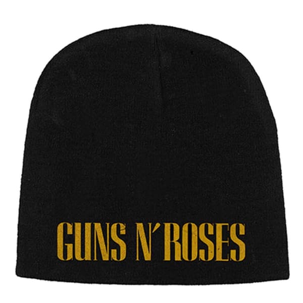 Guns N Roses Beanie Hat Cap Classic Band Logo Official Black Jersey One Size