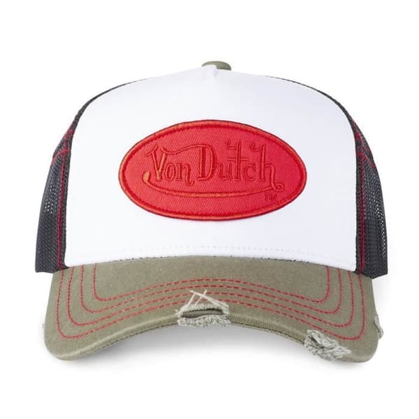 Baseball Trucker Cap - VON DUTCH - Röd - Vintage skärmeffekt - One size - Sommar