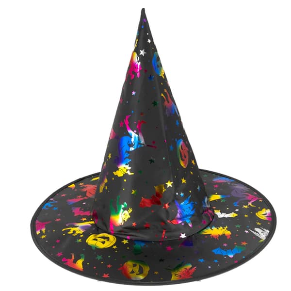 Halloween Heksehat Farverig 38x32 cm