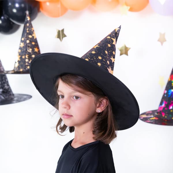 Halloween Heksehatt Stjerner 38x32cm
