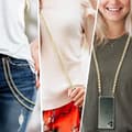 Miniatyrbild 4 av 4: Telefon Jewel Metallic Cuban Link Chain 120cm Gult Guld