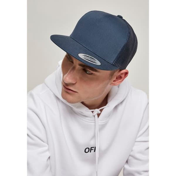 Casquette Trucker 5-Panels - Flexfit - Vit - One size - Casual - Hög tryckkvalitet
