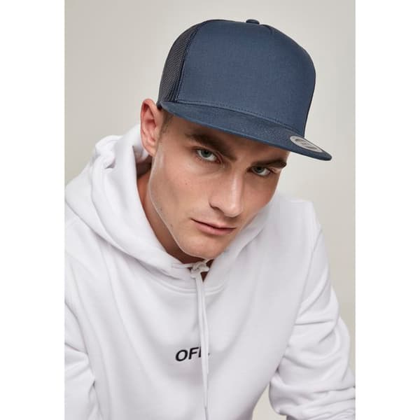 Casquette Trucker 5-Panels - Flexfit - Vit - One size - Casual - Hög tryckkvalitet