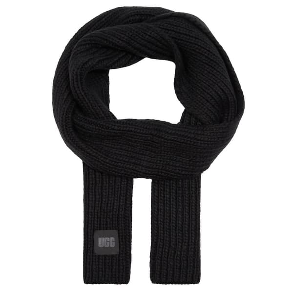 UGG Chunky Rib Knit Beanie Pom Set 21883-BLK, mössa,Shawl, Kvinna, svart, Storlek: One size