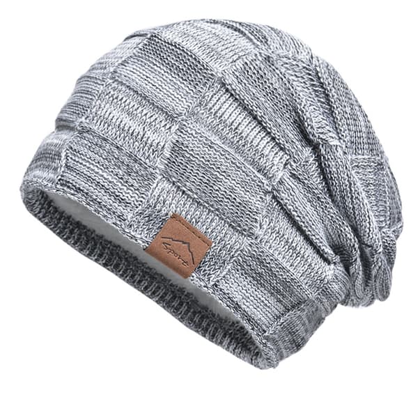 INF Mössa, Warm Slouchy Tjock Skull Stickad Winter Fall Hat Ljusgrå
