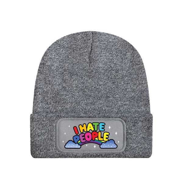 Grindstore I Hate People Beanie Heather Grey One Size
