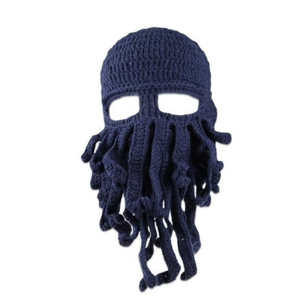 Antracitgrå Tentakel Octopus Balaclava Mask Kostym - Vuxen - Mjuk ull