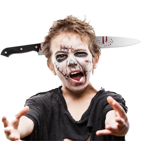 Halloween optisk illusion kniv pannbandsdräkt * Material: plast, rundad bladände * Storlek: enkel