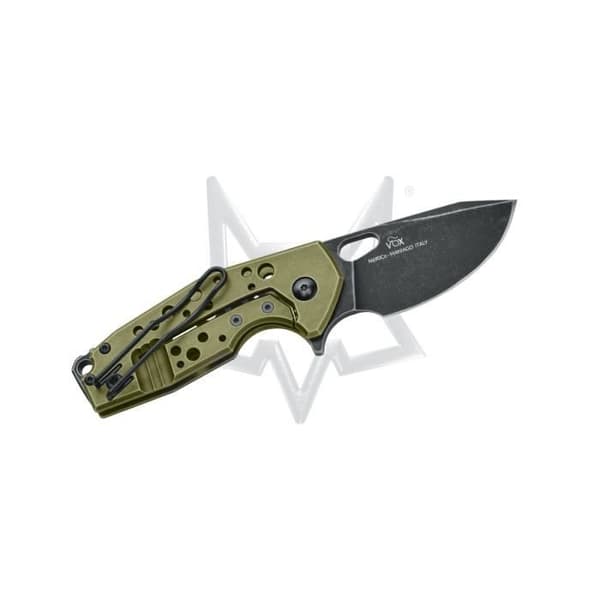 Fox - Vox Suru uppfällbar kniv. Kn. Grön SW Aluminium HNDL -N690 Svart IDR SW Bld -Wire Clip