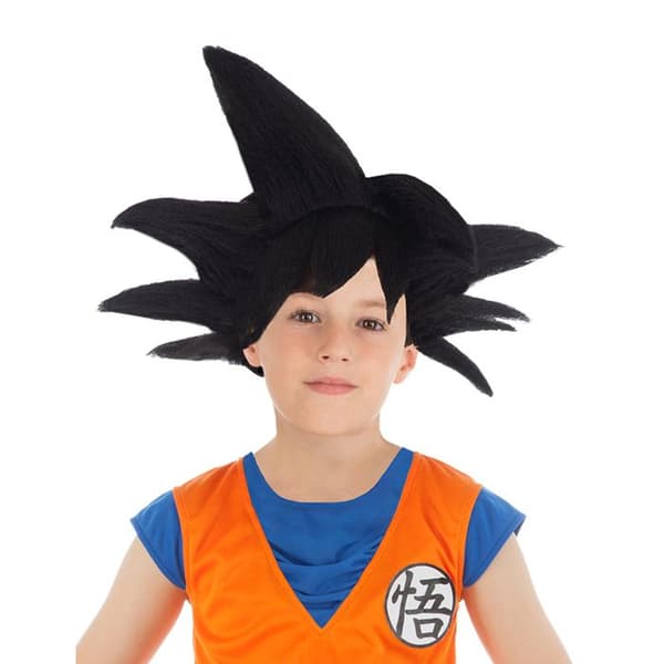 Goku Saiyan™ svart peruk - CHAKS - Barn - Dragon Ball - Frissigt hår - Kostym