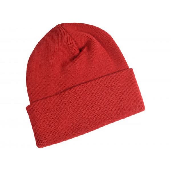 Unbranded Childrens/Kids Knitted Turned Up Cuff Beanie Wine One Size
