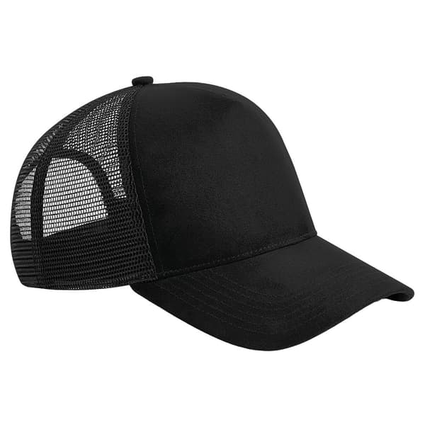 Beechfield Unisex Adult Faux Suede Snapback Trucker Cap Black One Size