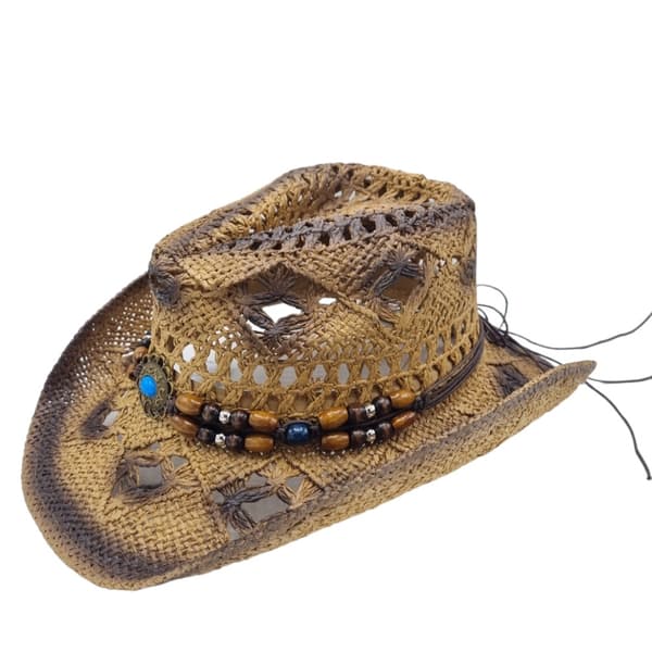 Cowboy Hat Blue medallion white