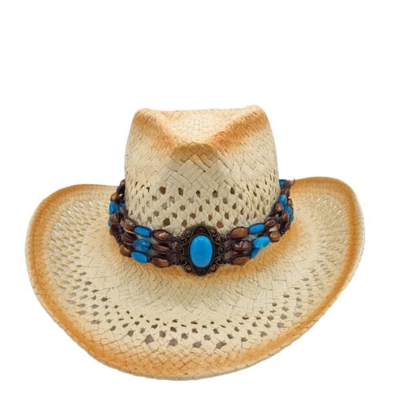 Cowboyhatt Blue medallion white