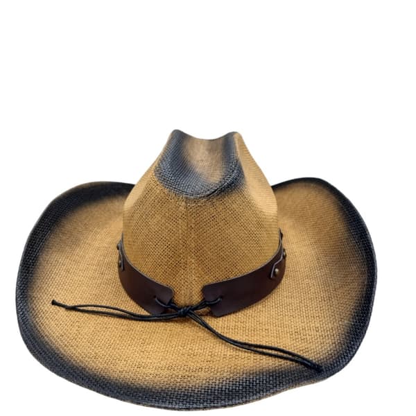 Cowboy Hat Blue medallion white