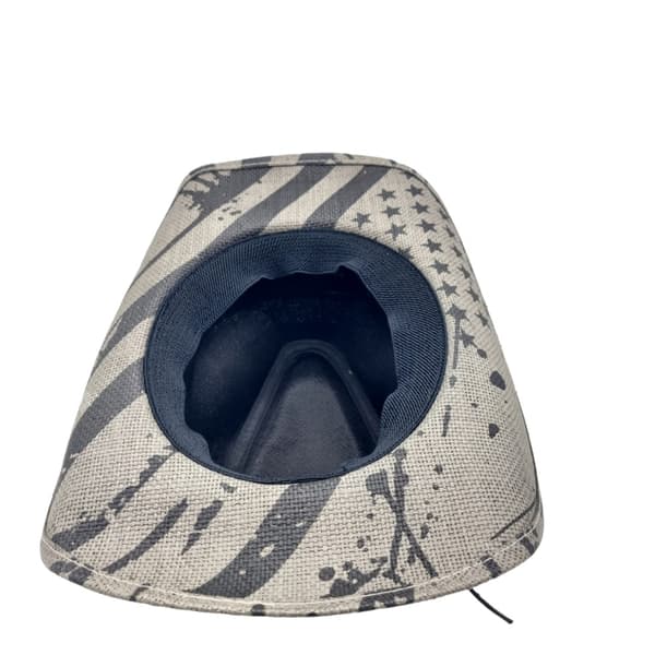 Cowboy Hat Blue medallion white