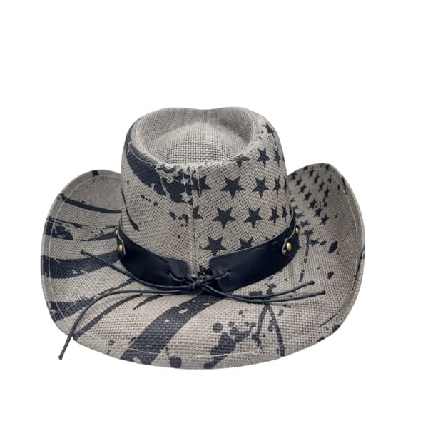 Cowboy Hat Blue medallion white