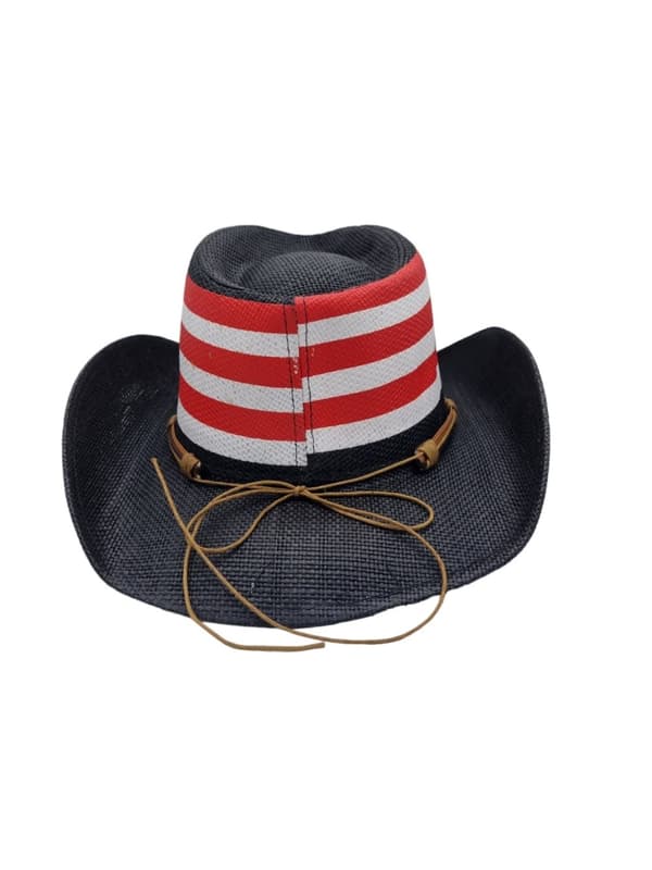 Cowboy Hat Blue medallion white