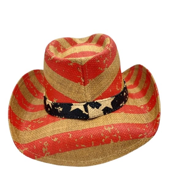 Cowboy Hat Blue medallion white