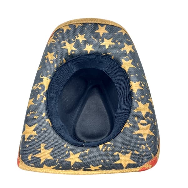 Cowboy Hat Blue medallion white