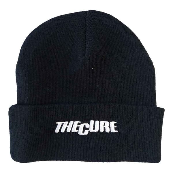 The Cure Beanie Hat Text Logo Official Black One Size