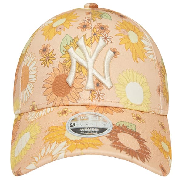 New Era 9FORTY New York Yankees Floral All Over Print Cap 60435003, baseball kasket, Kvinde, orange, Størrelse: OSFM