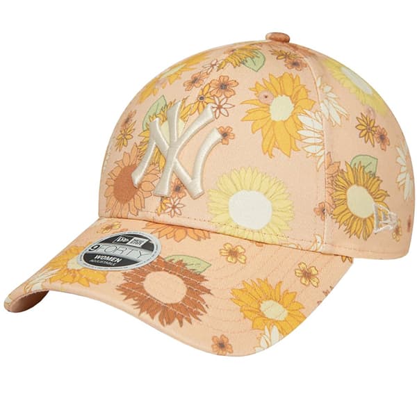 New Era 9FORTY New York Yankees Floral All Over Print Cap 60435003, basebollkeps, Kvinna, orange, Storlek: OSFM