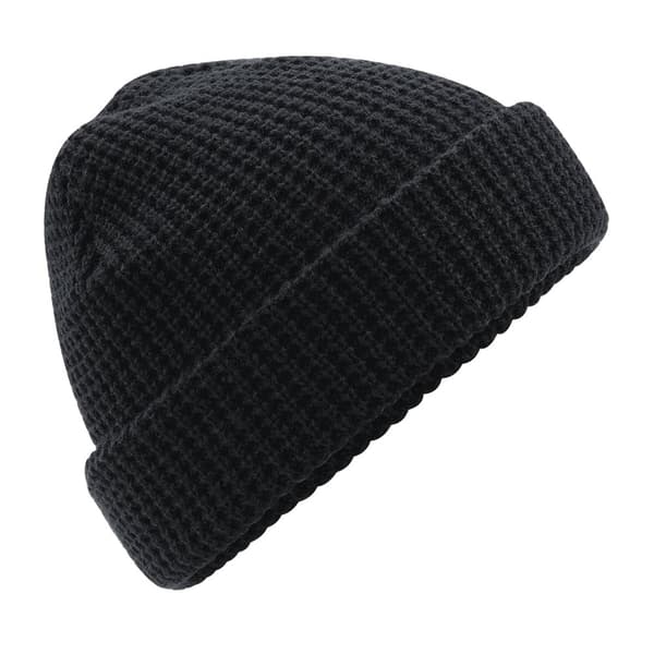 Beechfield Classic Waffle Knitted Beanie Black One Size