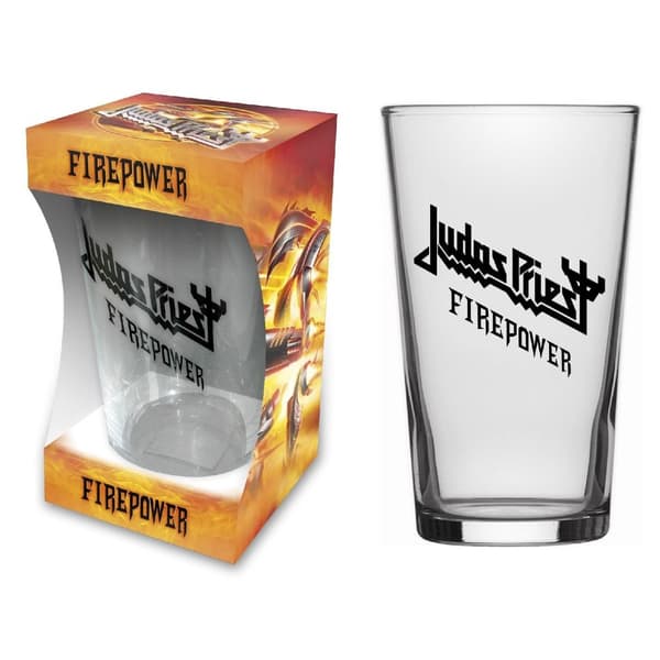 JUDAS PRIEST - FIREPOWER - BEER GLASS (BOXED)