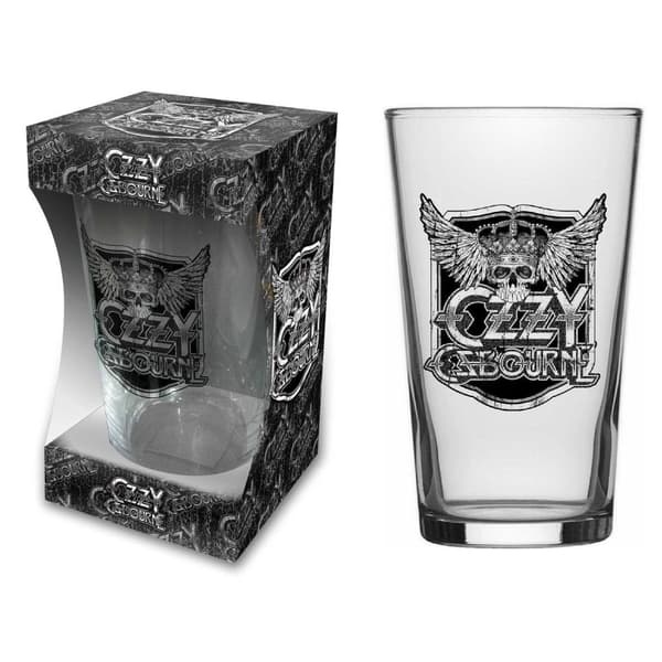 OZZY OSBOURNE - CREST - BEER GLASS (BOXED)