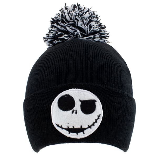 Nightmare Before Christmas - Jack Face (Unisex Black Beanie Pom) One Size