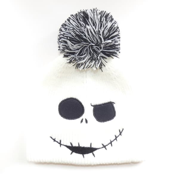 Nightmare Before Christmas - Jack Face Jumbo (Unisex White Beanie Pom) One Size