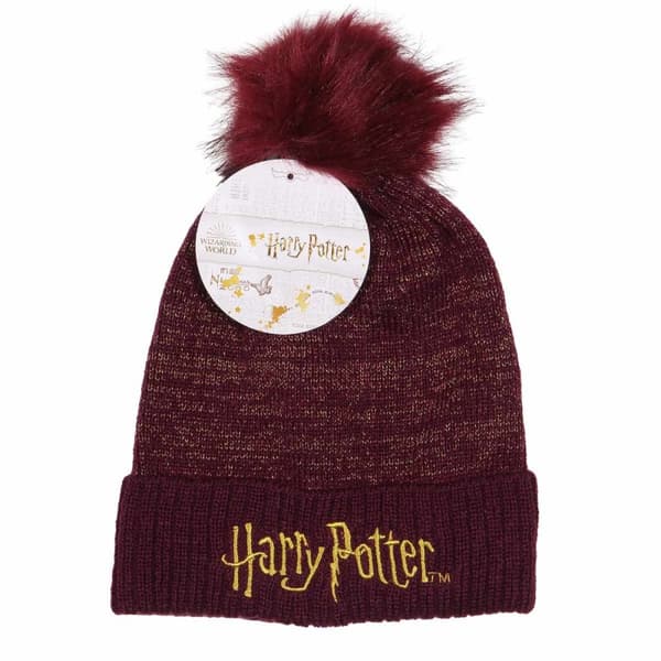 Harry Potter - Logo (Unisex Black Beanie Pom) One Size