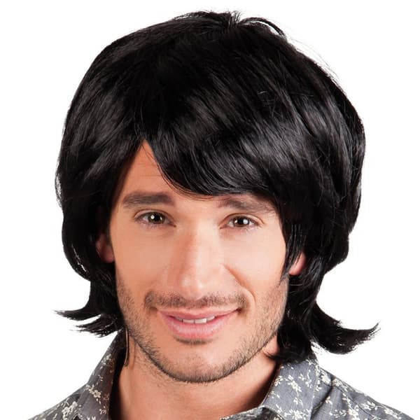 Peruk - Spike - Svart - Vuxen - Teen cut - Disco-tema