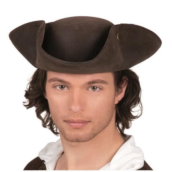 Pirate Tricorn - Boland - Fuskläder - Brun och Svart - Vuxen