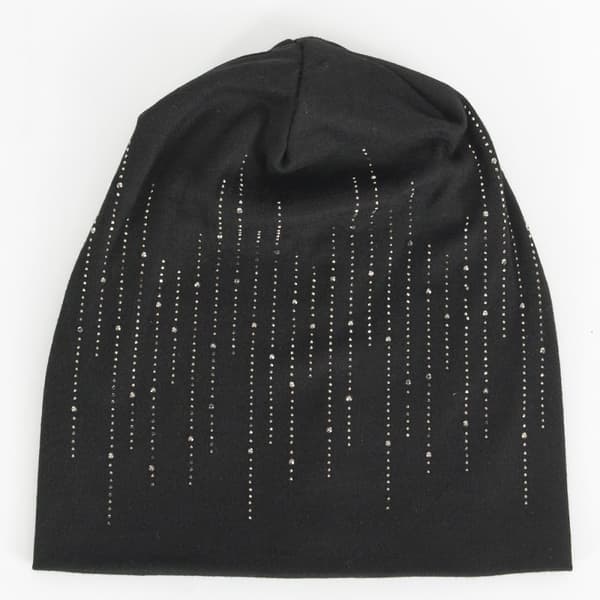 INF Dubbellagad bomulls mössa med strass dekoration 0