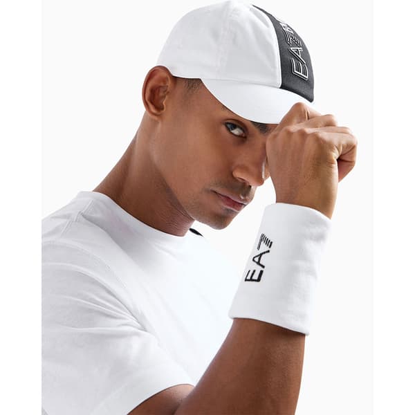 Ea7 Emporio Armani Train Logo Tape Baseballkasket Hvid M Mand