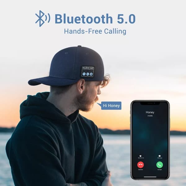 INF YX2 Bluetooth-kuulokkeiden baseball-lippis - musta Musta0