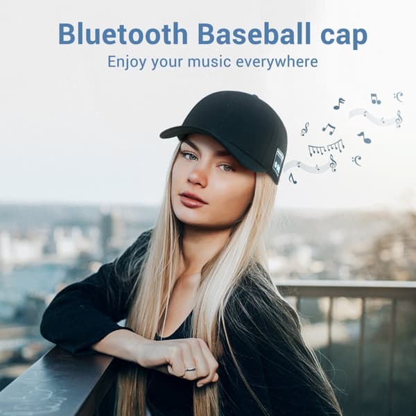 INF YX2 Bluetooth-kuulokkeiden baseball-lippis - musta Musta0