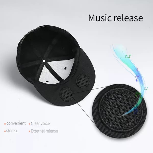INF YX2 Bluetooth-kuulokkeiden baseball-lippis - musta Musta0